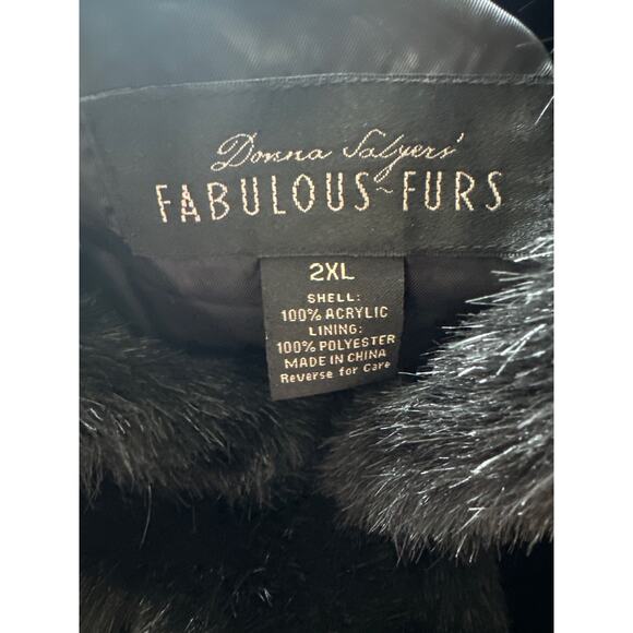 Fabulous furs Black Mink Faux Fur Hook Vest size 2 XL - Picture 11 of 16
